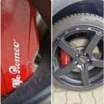 Alfa Romeo Bremssattel und Tuning-Felge im Detail — Beispiel für eintragungspflichtige Umbauten
